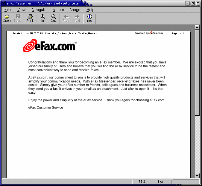 efax messenger with firefox