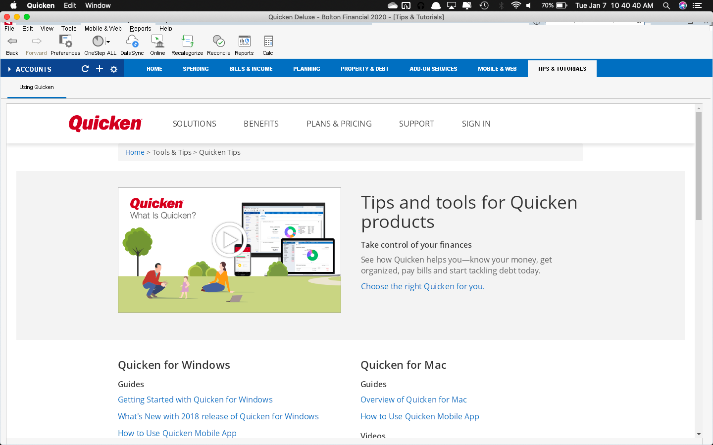 review of quicken 2020 for mac