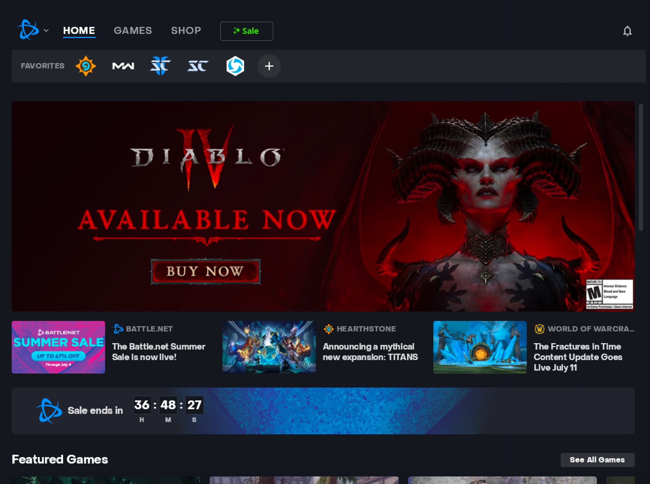 Blizzard Battle.Net Desktop App