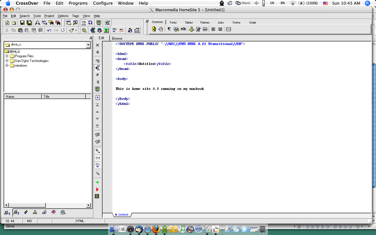 Can you run HomeSite 5.5 on Mac or Linux? CodeWeavers