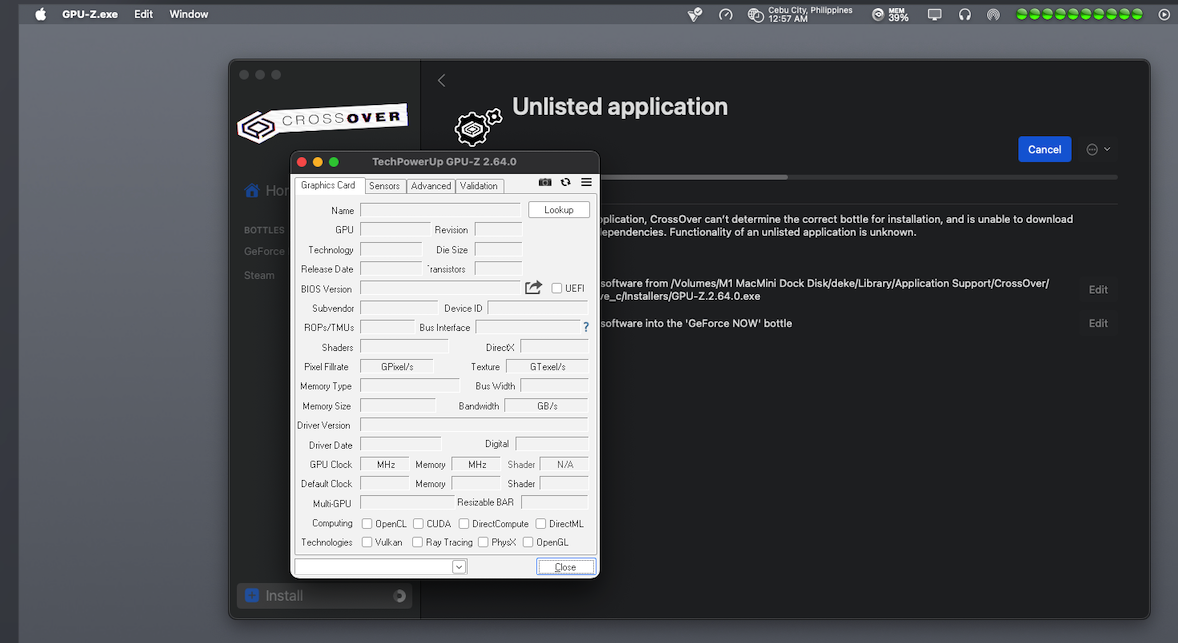 Will TechPowerUp GPU-Z run on Mac or Linux? | CodeWeavers