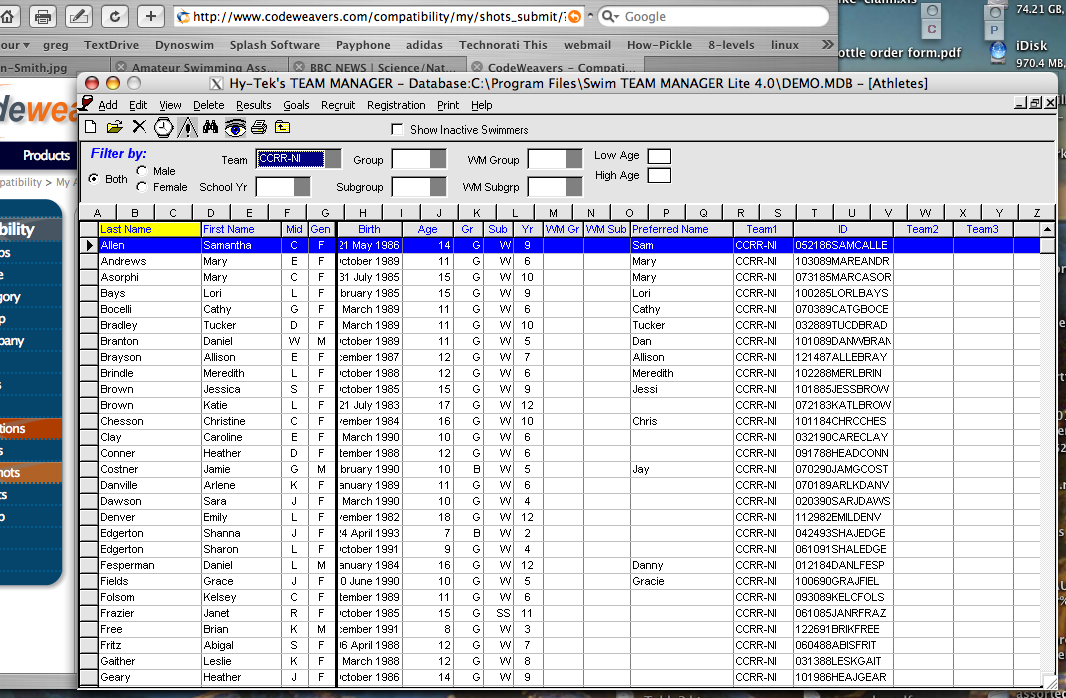 Media for Swim Team Manager 5 CodeWeavers