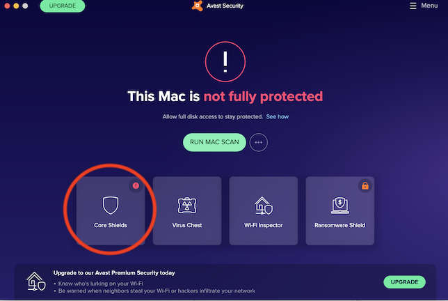 turn avast for mac off temporarily